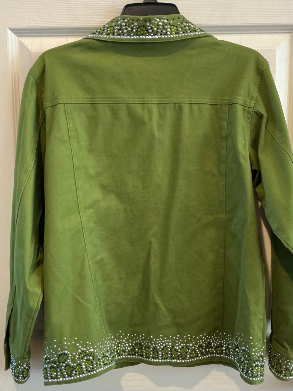 Quaker Factory Kiwi Green Crystal Embellished Festival Dolly Cowgirl Jacket XS - Picture 7 of 11